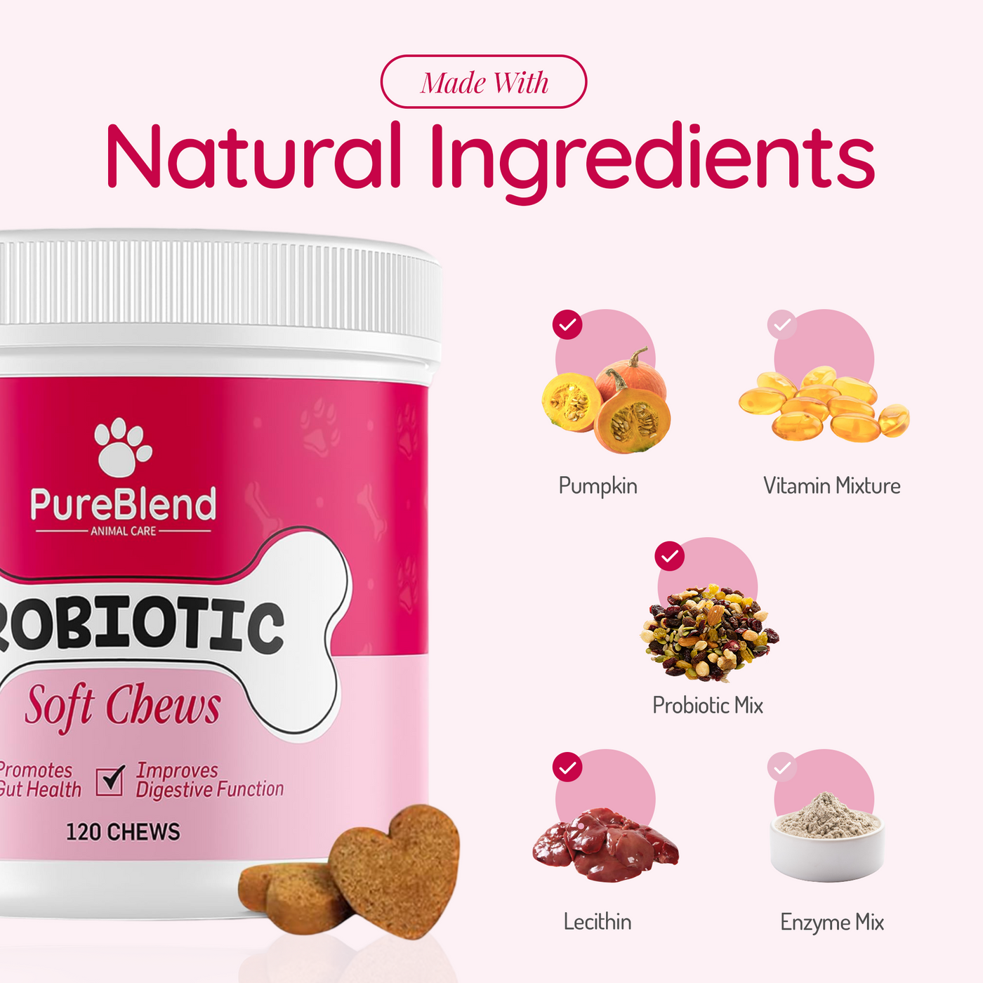 PureBlend Probiotic Chews for Dogs